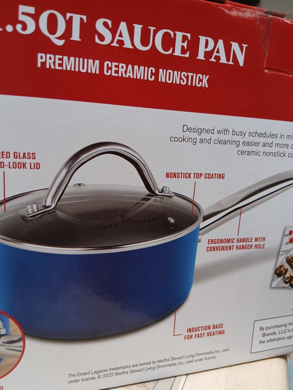1.5QT Ceramic Nonstick Sauce Pan - Blue - Picture 11 of 11